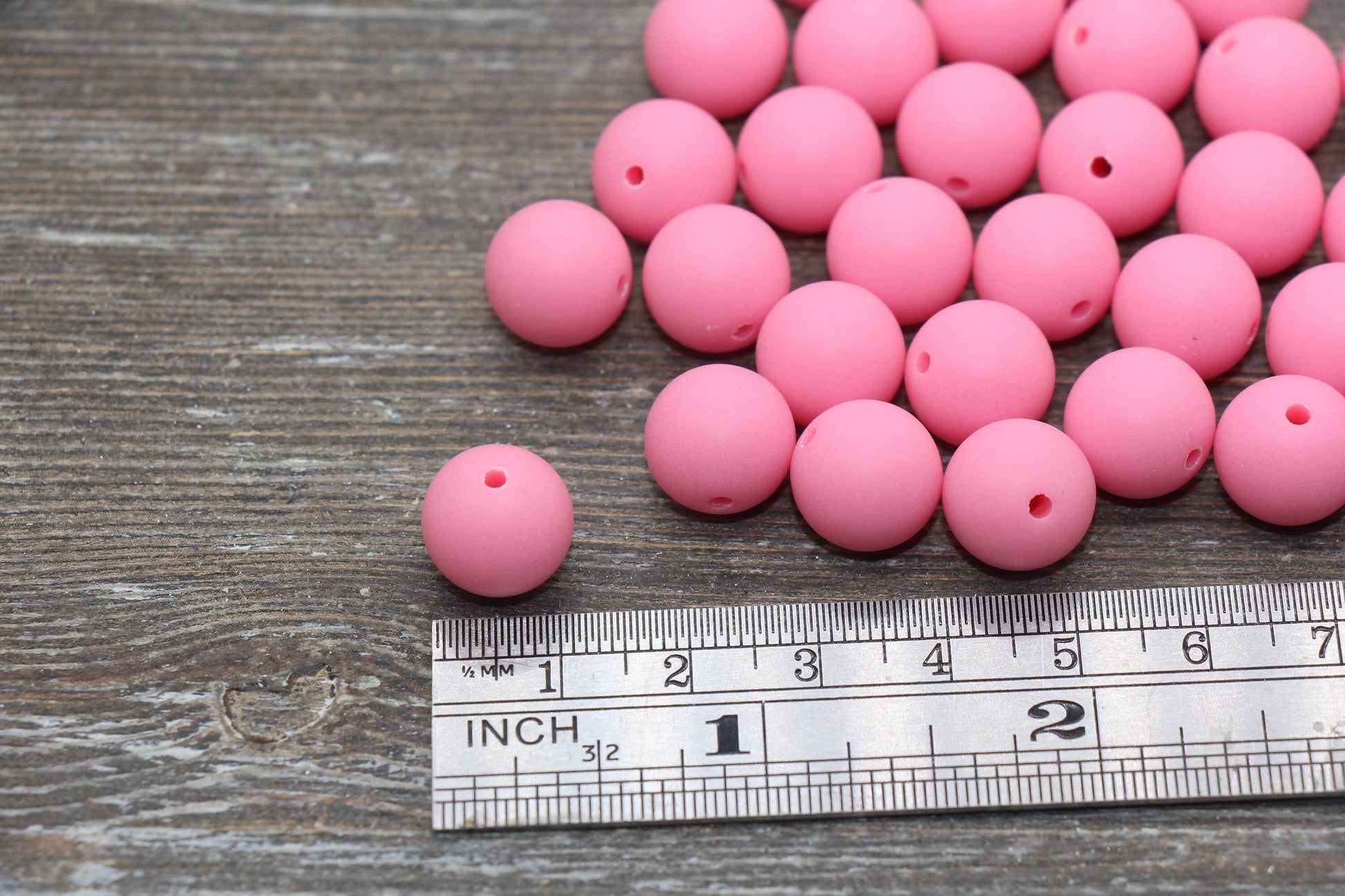 12mm Matte Pink Round Beads, Frosted Pink Acrylic Round Gumball Beads, Bubblegum Beads, Chunky Beads, Plastic Round Bead, #2573