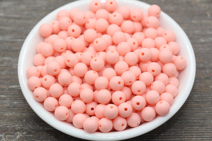 8mm Matte Pink Round Beads, Acrylic Gumball Bead, Frosted Pink Round Spacer Beads, Bubblegum Beads, Plastic Round Bead #2574