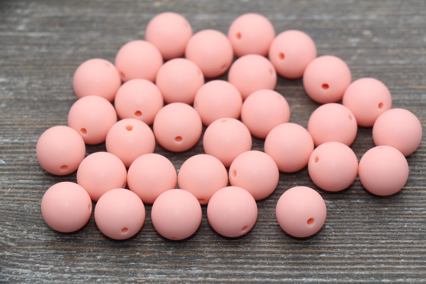 12mm Matte Peach Round Beads, Frosted Peach Acrylic Round Gumball Beads, Bubblegum Beads, Chunky Beads, Plastic Round Bead, #2576