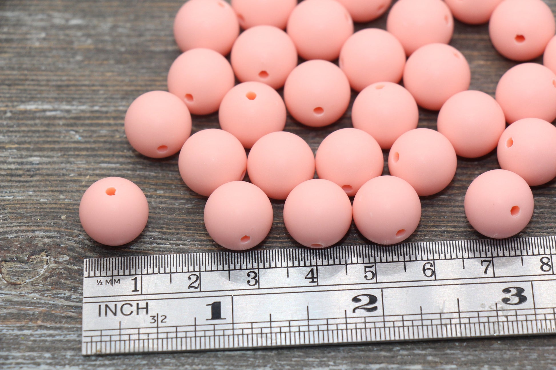 12mm Matte Peach Round Beads, Frosted Peach Acrylic Round Gumball Beads, Bubblegum Beads, Chunky Beads, Plastic Round Bead, #2576