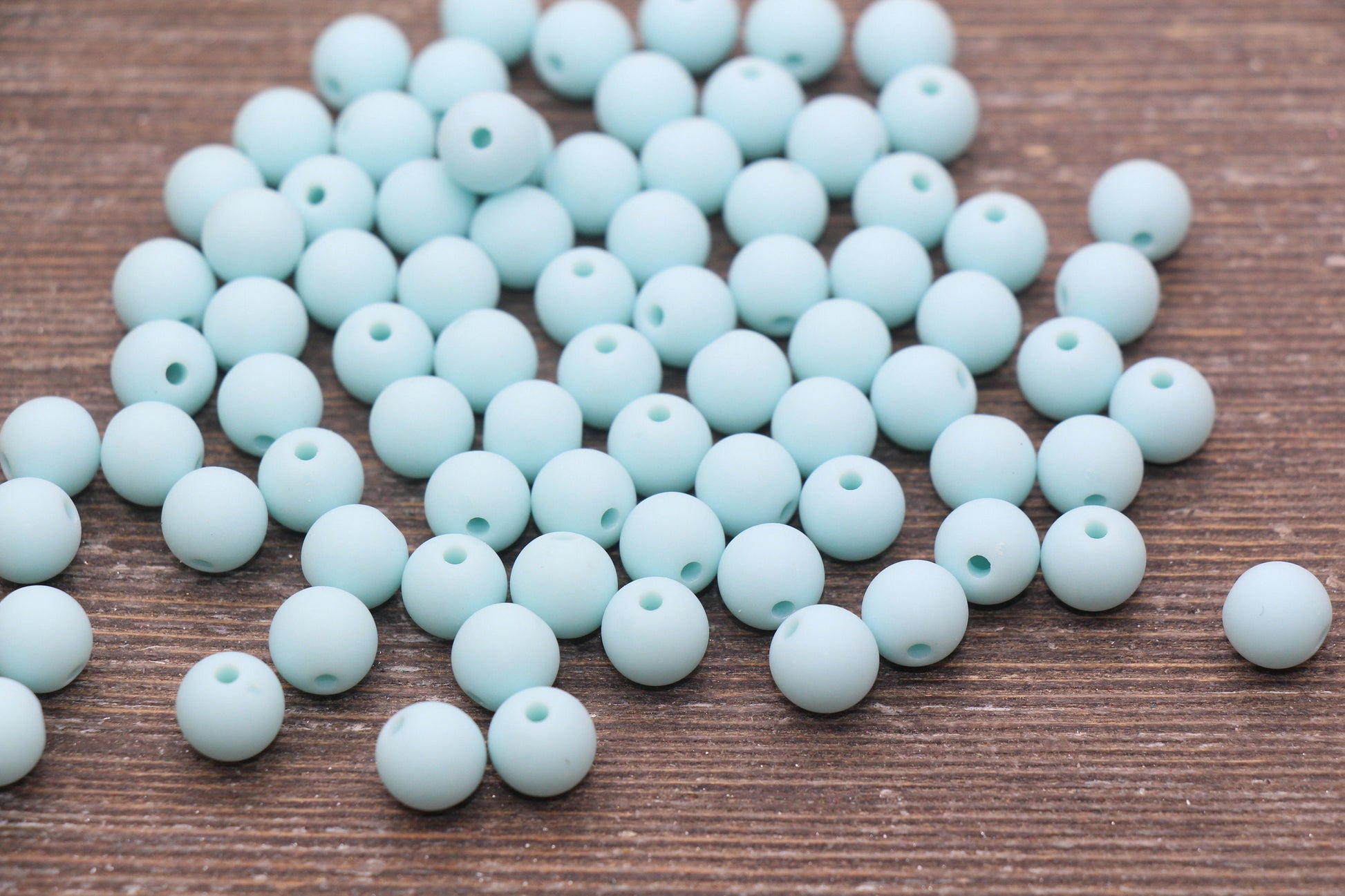 8mm Matte Pool Blue Round Beads, Acrylic Gumball Bead, Frosted Blue Round Spacer Beads, Bubblegum Beads, Plastic Round Bead #2577