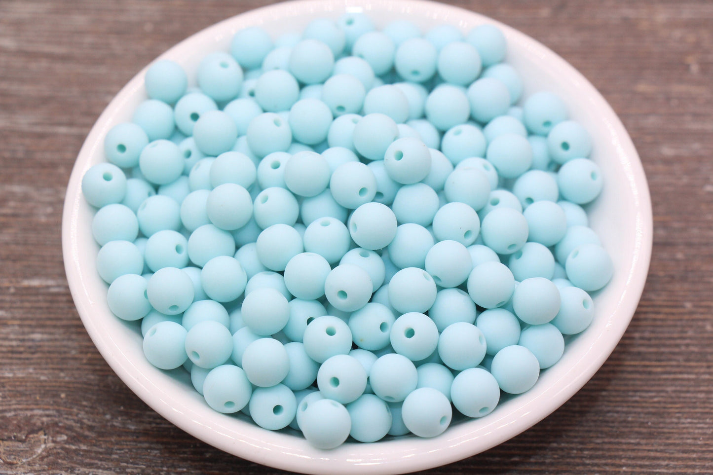 8mm Matte Pool Blue Round Beads, Acrylic Gumball Bead, Frosted Blue Round Spacer Beads, Bubblegum Beads, Plastic Round Bead #2577