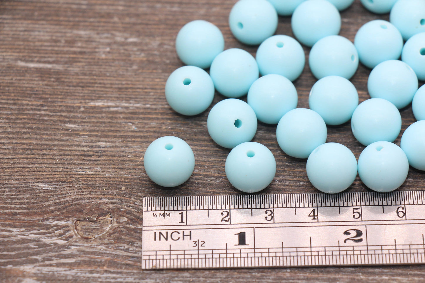 12mm Matte Pool Blue Round Beads, Frosted Blue Acrylic Round Gumball Beads, Bubblegum Beads, Chunky Beads, Plastic Round Bead, #2579