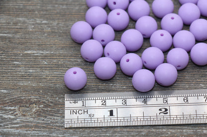 12mm Matte Lavender Round Beads, Frosted Purple Acrylic Round Gumball Beads, Bubblegum Beads, Chunky Beads, Plastic Round Bead, #2582