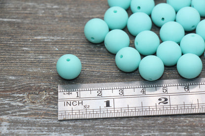 12mm Matte Mint Green Round Beads, Frosted Mint Green Acrylic Round Gumball Beads, Bubblegum Beads, Chunky Beads, Plastic Round Bead, #2585