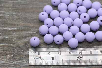 10mm Matte Lilac Gumball Beads, Round Acrylic Loose Beads, Frosted Lilac Purple Bubblegum Beads, Chunky Beads, Round Beads #2587