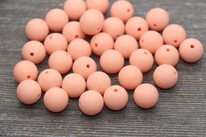 12mm Matte Peach Round Beads, Frosted Peach Acrylic Round Gumball Beads, Bubblegum Beads, Chunky Beads, Plastic Round Bead, #2601