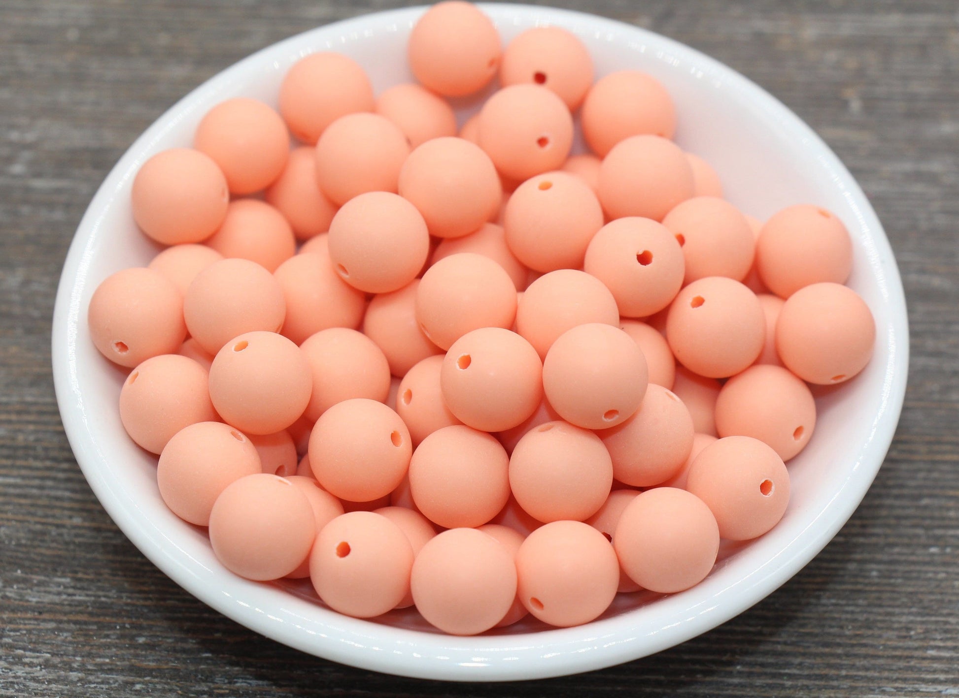 12mm Matte Peach Round Beads, Frosted Peach Acrylic Round Gumball Beads, Bubblegum Beads, Chunky Beads, Plastic Round Bead, #2601