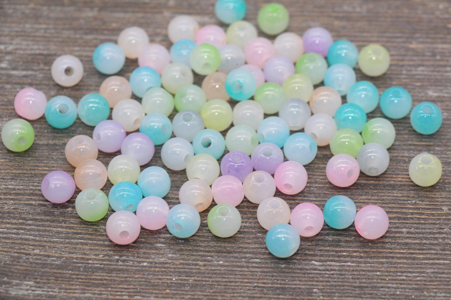 8mm Mix Ombre Round Beads, Acrylic Gumball Bead, Multicolor Round Beads, Bubblegum Beads, Plastic Round Bead, Jewelry Beads #2612