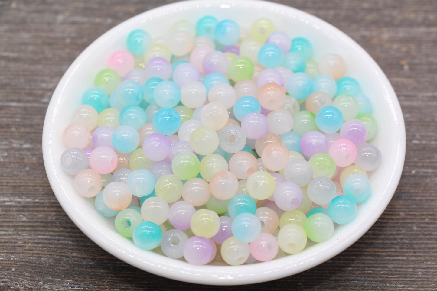 8mm Mix Ombre Round Beads, Acrylic Gumball Bead, Multicolor Round Beads, Bubblegum Beads, Plastic Round Bead, Jewelry Beads #2612