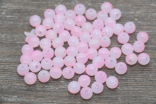 8mm Pink Ombre Round Beads, Acrylic Gumball Bead, Pink Round Beads, Bubblegum Beads, Plastic Round Bead, Jewelry Beads #2615