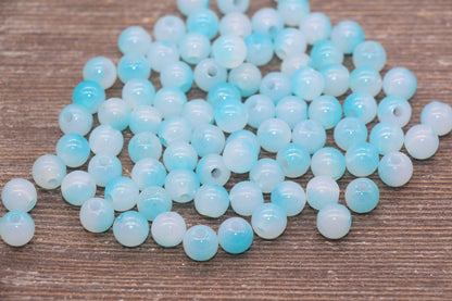 8mm Blue Ombre Round Beads, Acrylic Gumball Bead, Blue Round Beads, Bubblegum Beads, Plastic Round Bead, Jewelry Beads #2616