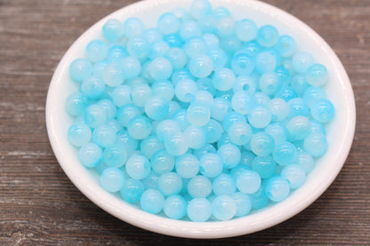 8mm Blue Ombre Round Beads, Acrylic Gumball Bead, Blue Round Beads, Bubblegum Beads, Plastic Round Bead, Jewelry Beads #2616