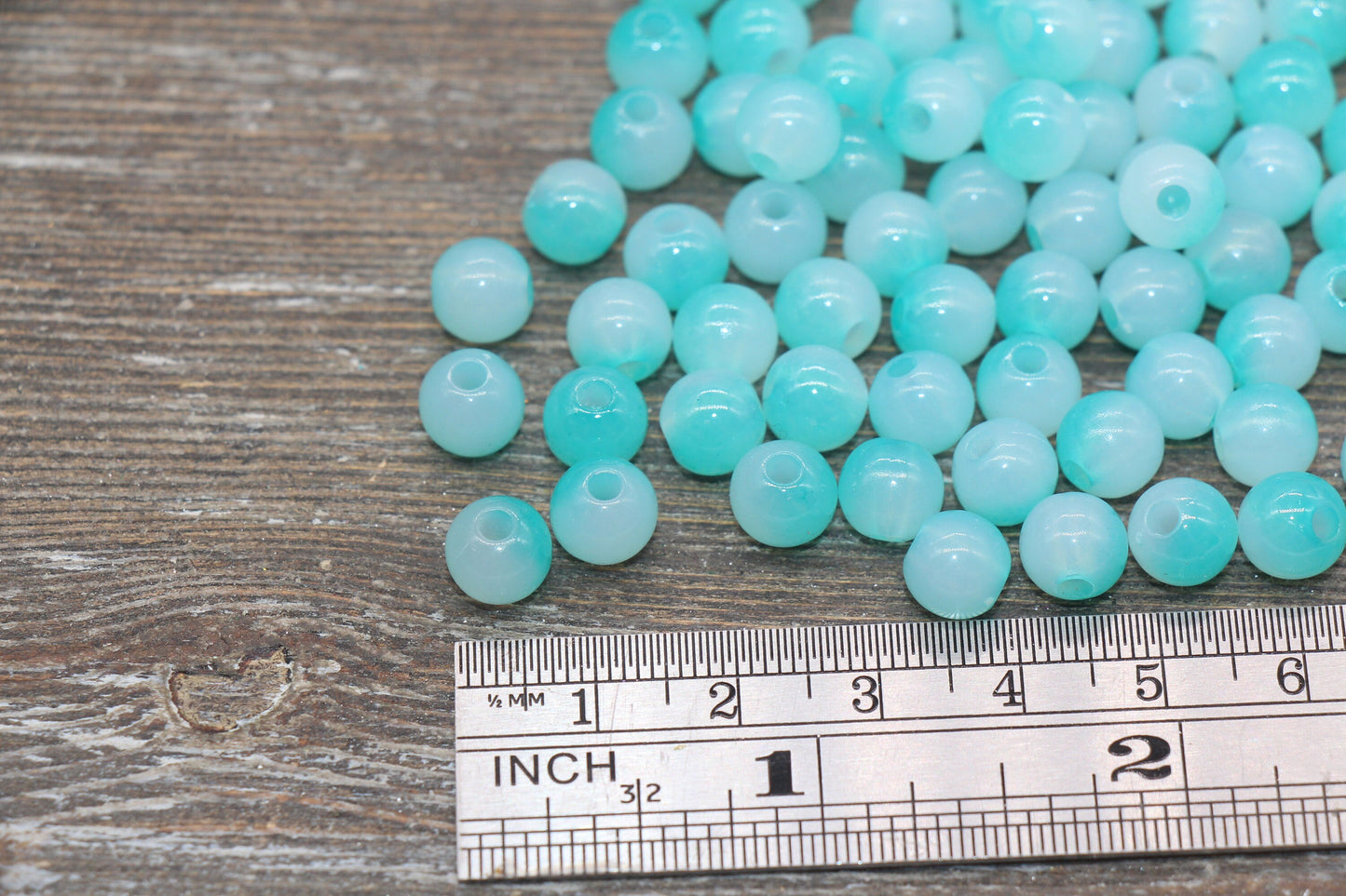 8mm Ocean Blue Ombre Round Beads, Acrylic Gumball Bead, Blue Round Beads, Bubblegum Beads, Plastic Round Bead, Jewelry Beads #2619