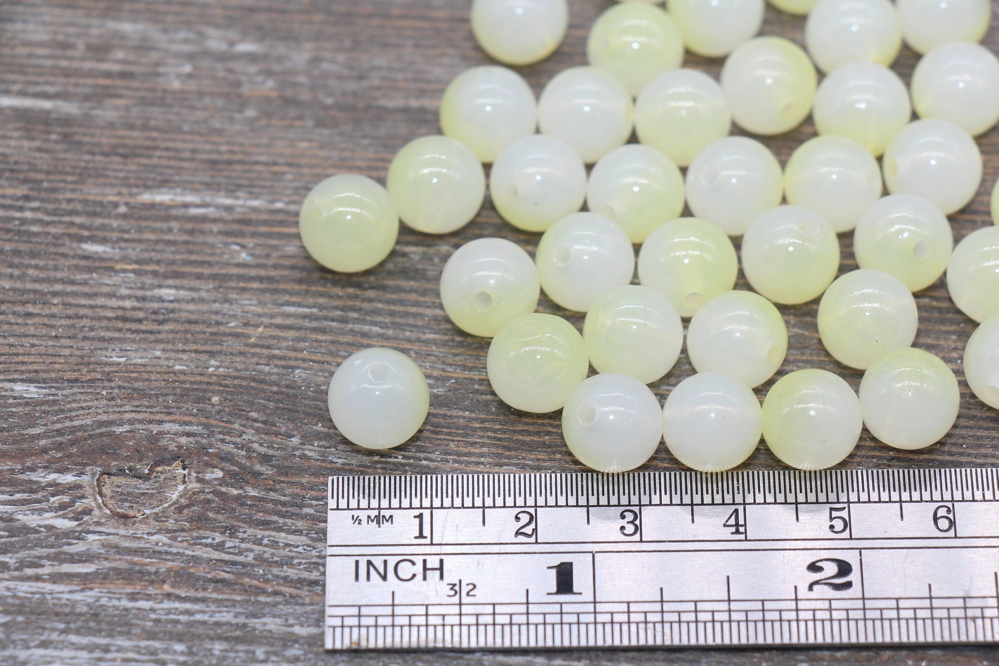 10mm Light Yellow Ombre Round Beads, Acrylic Gumball Bead, Yellow Round Beads, Bubblegum Beads, Plastic Round Bead, Jewelry Beads #2622