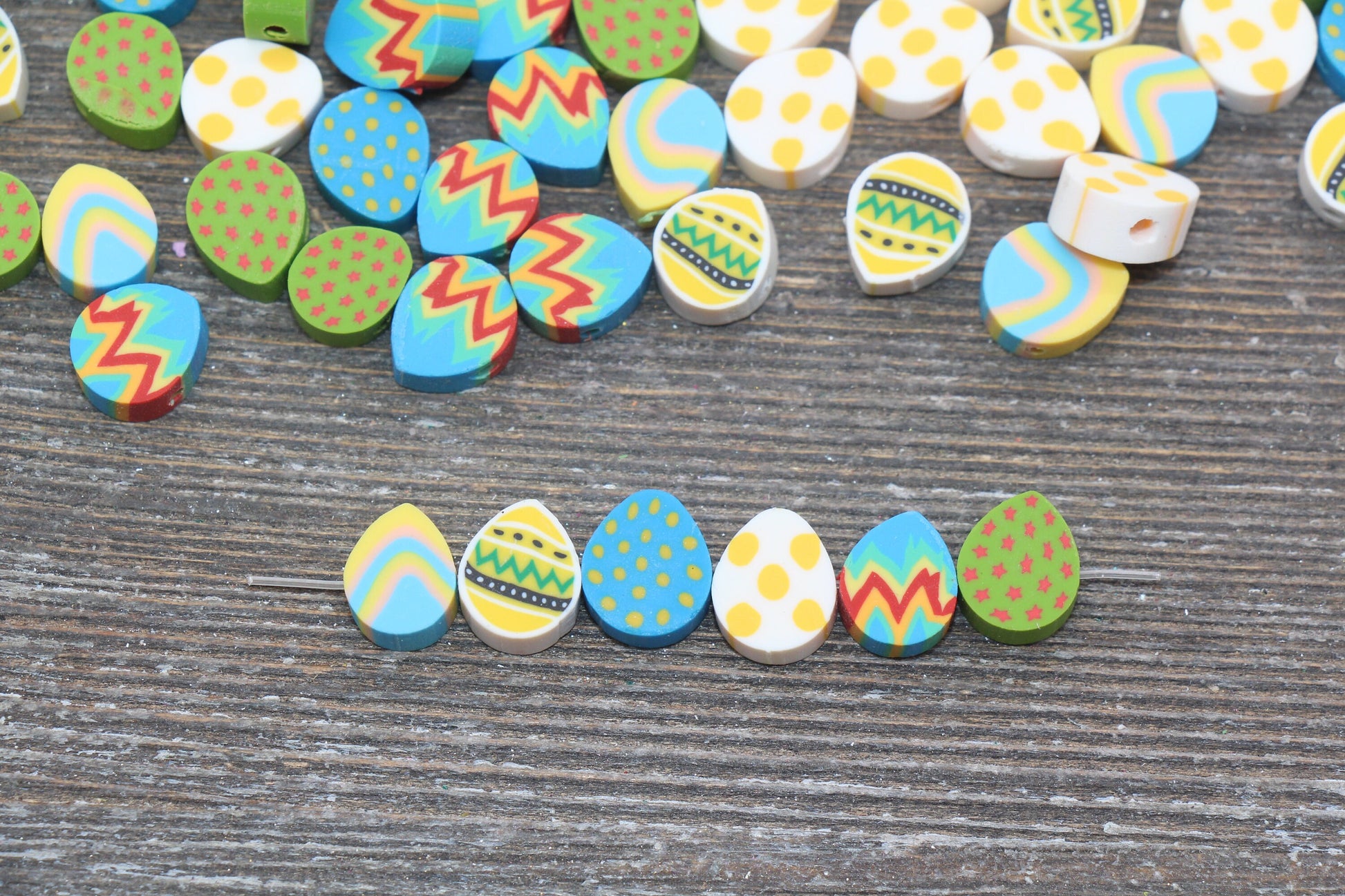 Mix Egg Polymer Clay Beads, Kawaii Easter Egg Clay Beads, Jewelry Beads, Beads for Bracelet #175