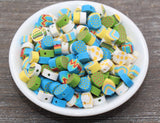 10mm egg polymer clay beads, easter clay charms for bracelets