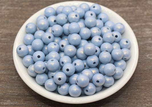 10mm Blue Shimmer Gumball Beads, Round Acrylic Loose Beads, Bubblegum Beads, Chunky Beads, Gumball Beads, Smooth Plastic Beads #1584