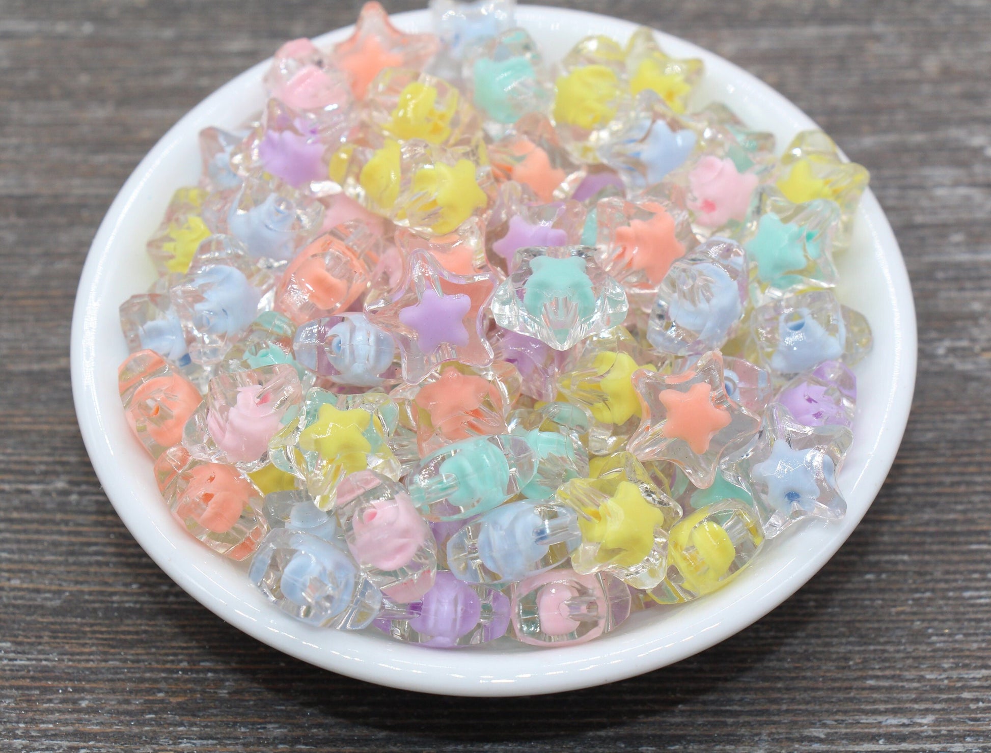 Mix Star Beads, Transparent Star Beads, Multicolor Star Beads, Chunky Star Beads, Bracelet Beads, #2631