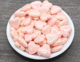 Iridescent Heart Beads, AB Peach Heart Beads, Heart Chunky Acrylic Beads, Large Heart Shape Beads, Bracelet Making Jewelry Finding #2634
