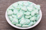 Iridescent Heart Beads, AB Mint Green Heart Beads, Heart Chunky Acrylic Beads, Large Heart Shape Beads, Bracelet Making Jewelry Finding#2635