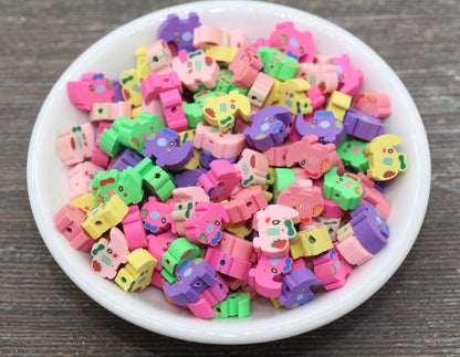 Elephant Polymer Clay Beads, Assorted Kawaii Elephant Clay Beads, Jewelry Beads #191