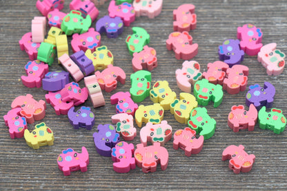 Elephant Polymer Clay Beads, Assorted Kawaii Elephant Clay Beads, Jewelry Beads #191