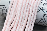 6mm light pink heishi beads for bracelets and DIY jewelry