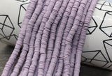 6mm Dusty Lilac Heishi Beads, Polymer Clay Disc Beads, African Disc Beads, Vinyl Heishi, 16 inch Strand #286