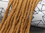 6mm dark camel heishi beads for bracelets and DIY jewelry