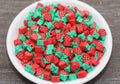 8mm red strawberry polymer clay beads, fruit clay charms for bracelets