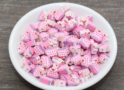 Cupcake Clay Beads, Sweet Food Polymer Clay Beads, Cake Clay Beads, Kawaii Pink Cupcake Beads, Fake Food Slice Beads #212