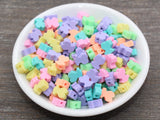 10mm multicolor teddy bear polymer clay beads, animal clay charms for bracelets