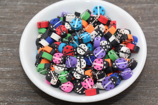 Ladybug Polymer Clay Beads, Assort Lady Bug Clay Beads, Jewelry Beads, Bead for Bracelet #222