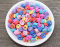 9mm emoji polymer clay beads, nature clay charms for bracelets