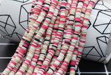 6mm Multicolored Heishi Beads, Polymer Clay Disc Beads, African Disc Beads, Wholesale Vinyl Heishi, 16 inch Strand #304
