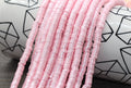 6mm light pink shimmer heishi beads for bracelets and DIY jewelry