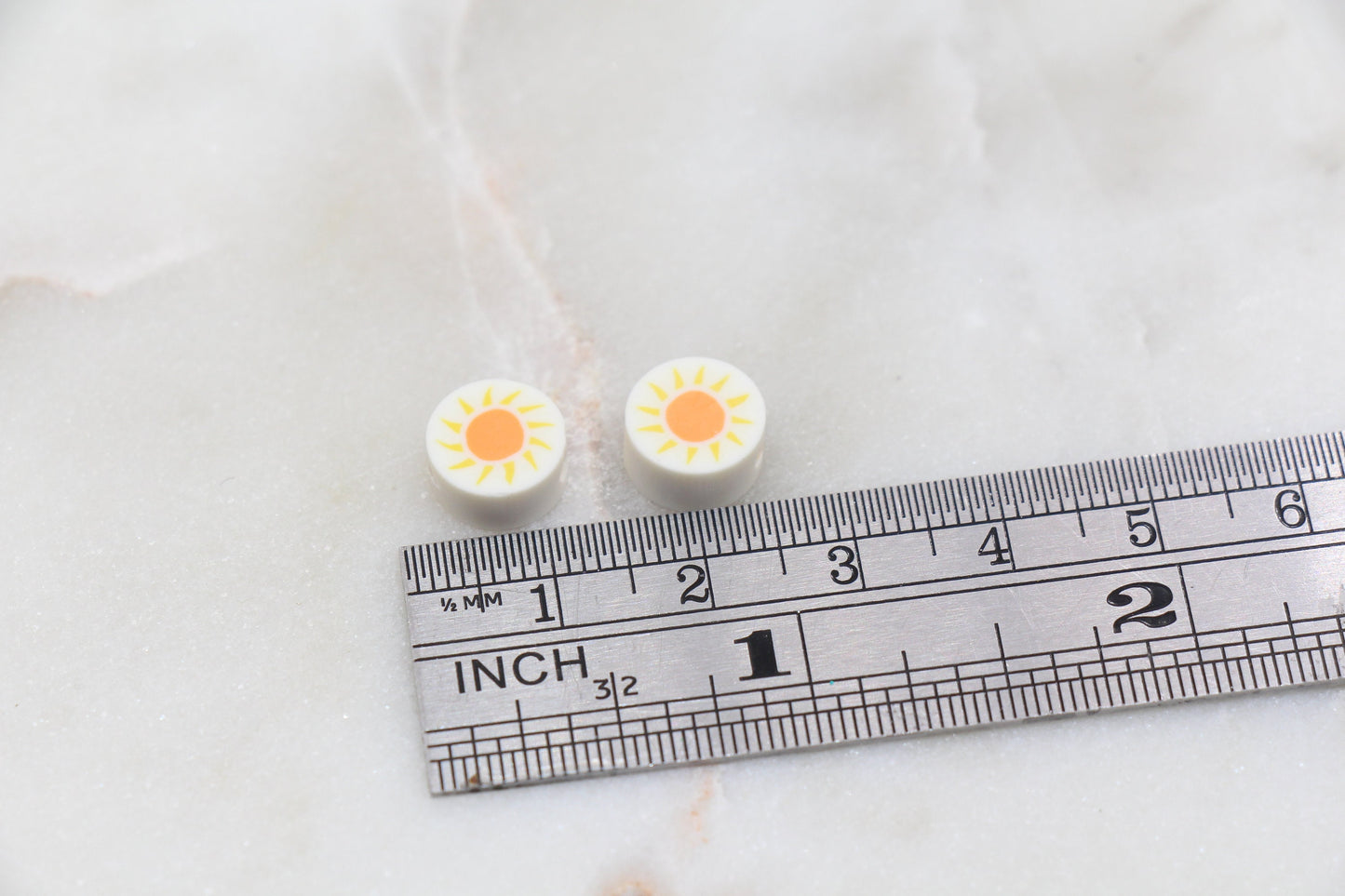 Sun Polymer Clay Beads, Kawaii Sun Beads, Sunny Clay Beads, Jewelry Beads #258