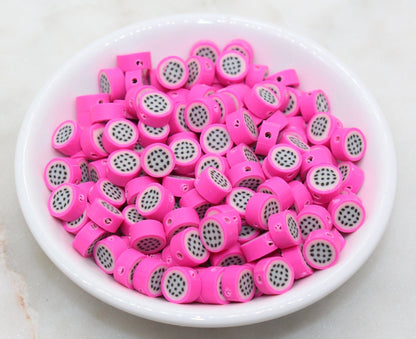 Dragon Fruit Polymer Clay Beads, Fruit Cane Beads, , Fruit Clay Beads, Dragonfruit Beads, Jewelry Beads #262