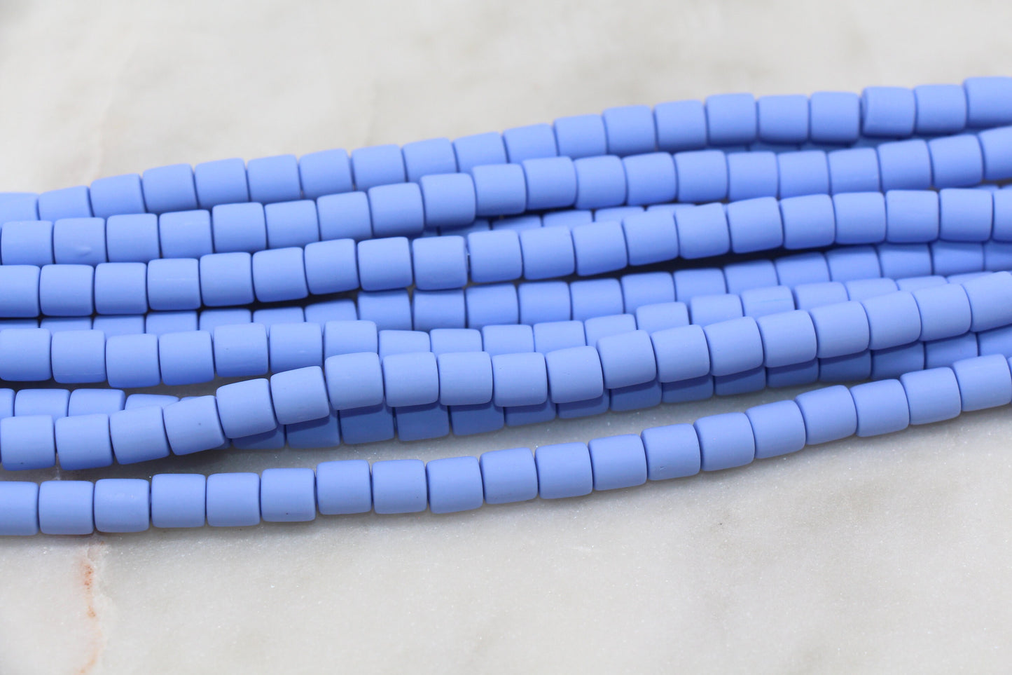 6mm Wide Column Chunky Polymer Clay Beads, Periwinkle Heishi Spacer Beads, Clay Tube Beads, Barrel Beads Heishi Beads #456