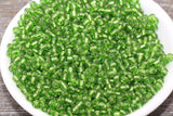 Transparent Glass Beads with Silver Lined, 4mm 6/0 Glass Round Beads, Green Trans Seed Beads, Rocailles Beads, Beading Supplies #1223