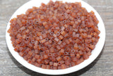 Matte Square Glass Seed Beads, 4mm Cube Glass Beads, Frosted Translucent Brown Square Seed Beads, Beading Supplies #2108