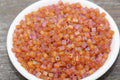 4mm frosted orange AB square glass beads for beadwork