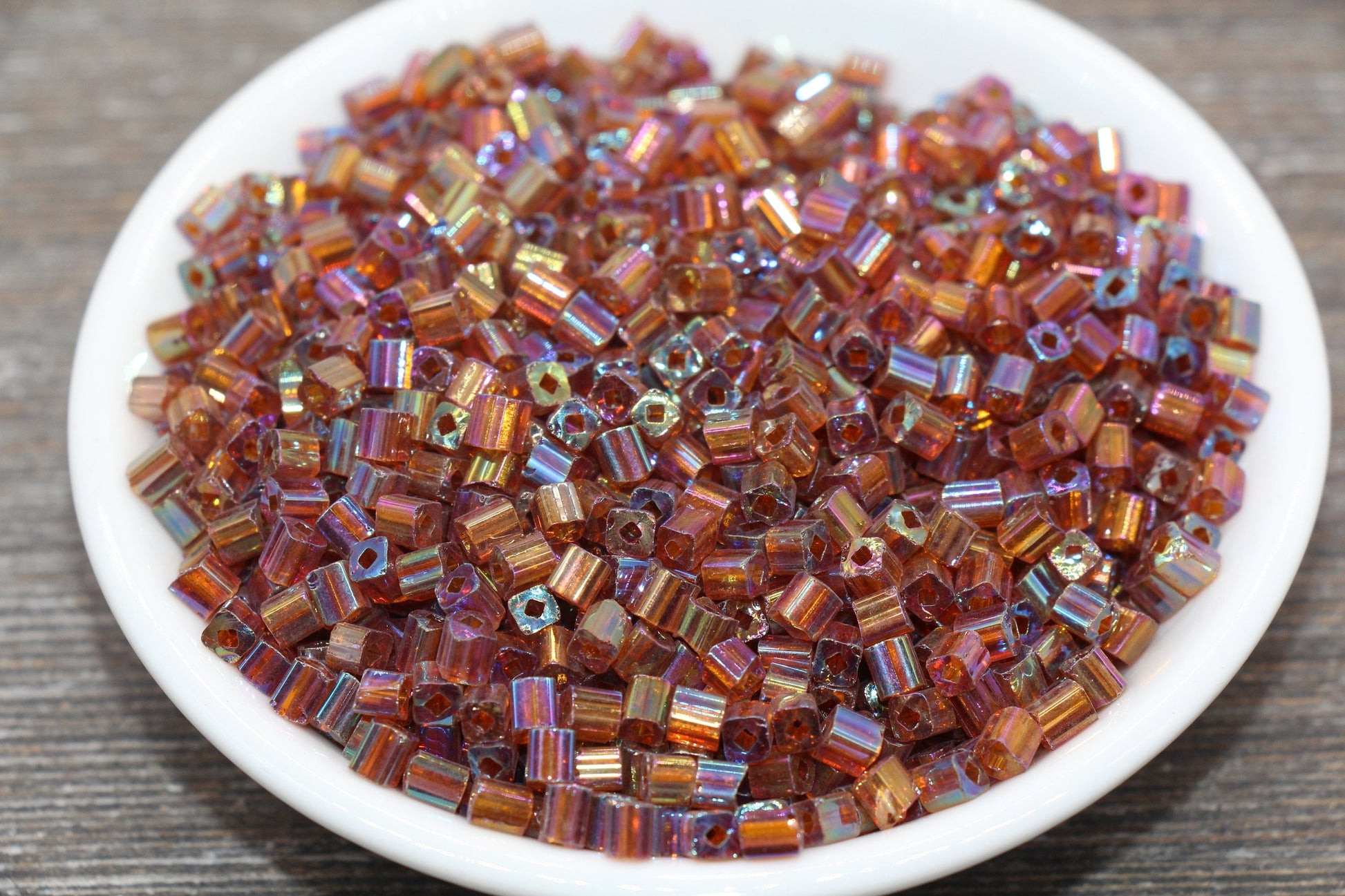 Iridescent Square Glass Beads, 4mm Cube Glass Beads, Sparkle Glass Beads, Transparent AB Square Seed Beads, Beading Supplies #2120