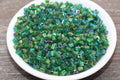 4mm transparent green AB square glass beads for beadwork