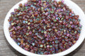 4mm transparent brown AB square glass beads for beadwork