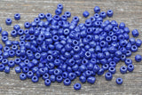 Glossy Glass Seed Beads, 4mm 6/0 Glass Round Seed Beads, Dark Blue Opaque Seed Beads, Rocailles Beads, Beading Supplies #1186