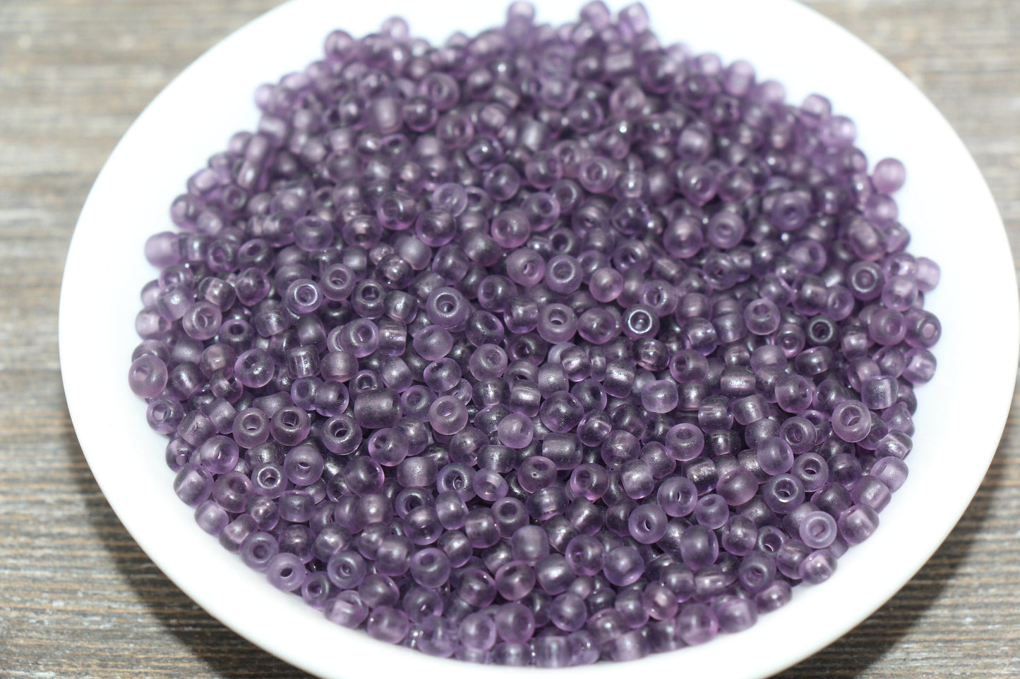 Matte Glass Seed Beads, 4mm 6/0 Glass Round Seed Beads, Matte Purple Trans Seed Beads, Rocailles Beads, Beading Supplies #1018