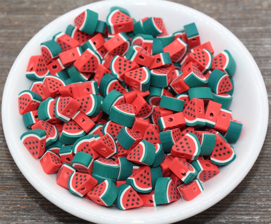 Watermelon Polymer Clay Beads, Fruit Cane Beads, Watermelon Clay Beads, Sliced Watermelon Beads, Fruit Clay Beads, Jewelry Beads #9