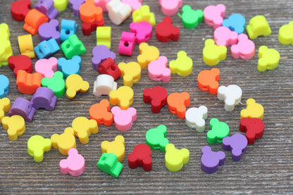 Mouse Polymer Clay Beads, Mix Color Cane Beads, Mickey Mouse Beads, Fimo Cane Beads, Jewelry Beads, Beads for Bracelet #250